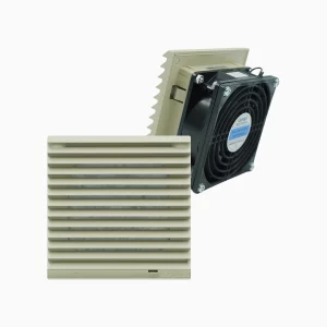 CONJUNTO VENTILADOR  90 x 90 mm + CELOSIA 7032 LEIPOLE
