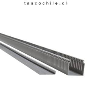 CANALETA 40 x 40 RANURADA GRIS