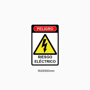 ADHESIVO RIESGO ELECTRICO 150mm x 100mm - 10 unidades