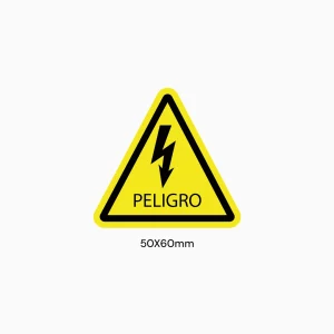 ADHESIVO ELECTRICIDAD TRIANGULO AMARILLO 50mm x 60mm - 20 unidades