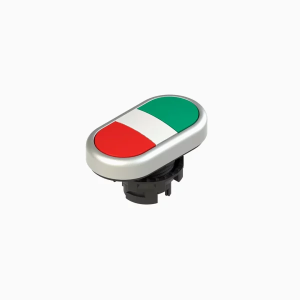 PULSADOR DOBLE RASANTE CENTRO LUMINOSO PIZZATO