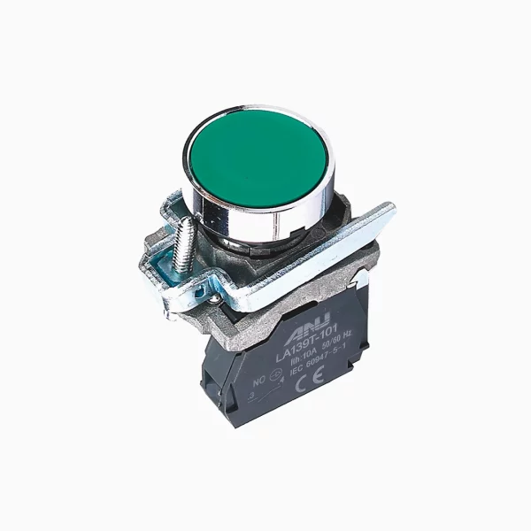 PULSADOR VERDE METALICO NO 22mm ANU