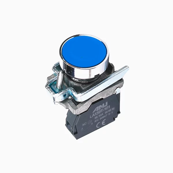 PULSADOR AZUL METALICO NO 22mm ANU