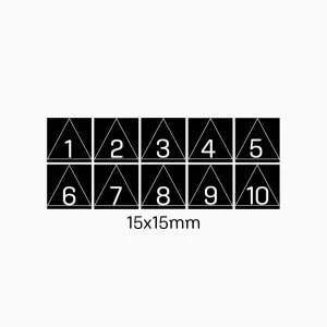 KIT 20 - NRO 1 AL 10 (1c/u) FONDO NEGRO TRIANGULO