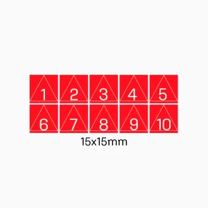 KIT 22 - NRO 1 AL 10 FONDO ROJO TRIANGULO
