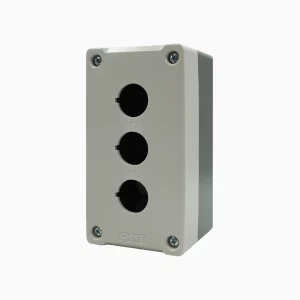 CAJA PVC, AUTOEXTINGUIBLE, IP54, 3 PERF., BLANCO/GRIS