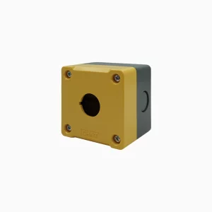 CAJA PVC, AUTOEXTINGUIBLE, IP54, 1PERF., AMARILLO/GRIS