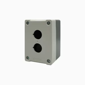 CAJA PVC, AUTOEXTINGUIBLE, IP54, 2 PERF., BLANCO/GRIS