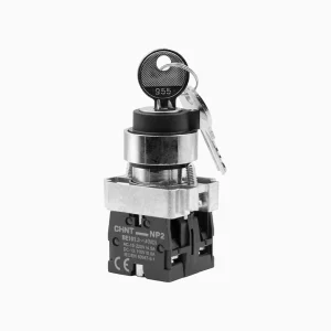 SELECTOR CON LLAVE METALICO, 2 POS.FIJAS (0-1), 1NA + 1NC